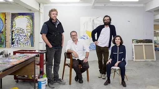 De izquierda a derecha, B. Laurent, A. Lacalle, J. Castellano y E. Amor, en su estudio