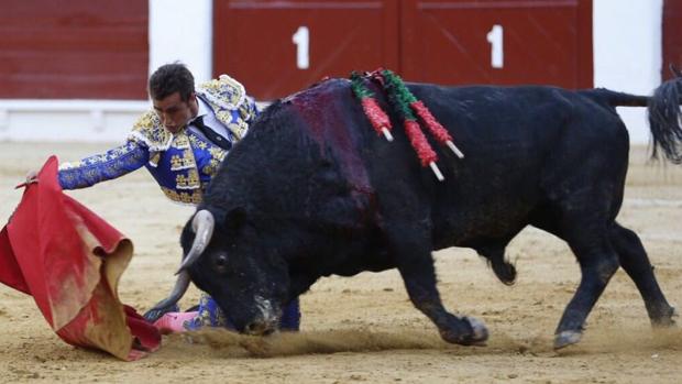 El Fandi torea de rodillas al quinto toro, Esaborío