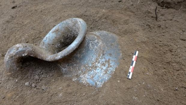 Una de las vasijas encontradas en Pompeya