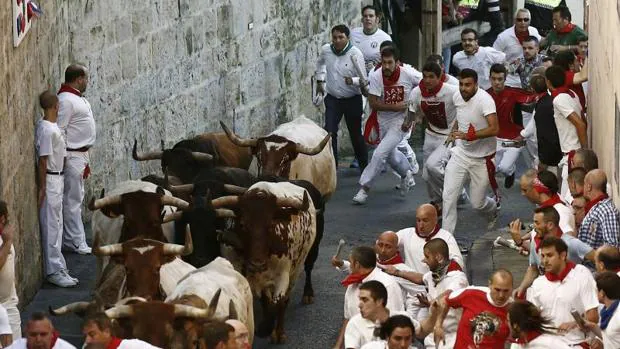 Los toros de Fuente Ymbro han protagonizado el primer encierro de San Fermín 2016