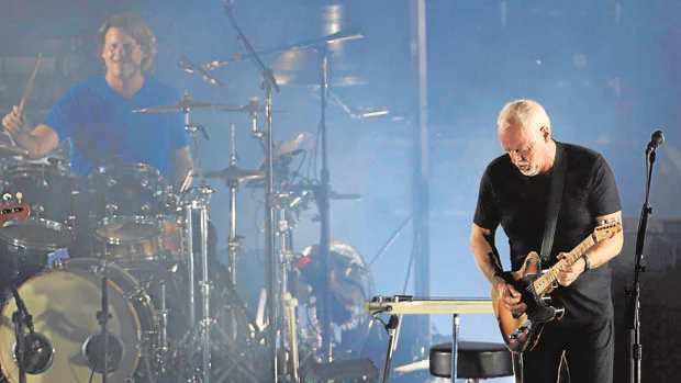 David Gilmour en el concierto del jueves en Pompeya