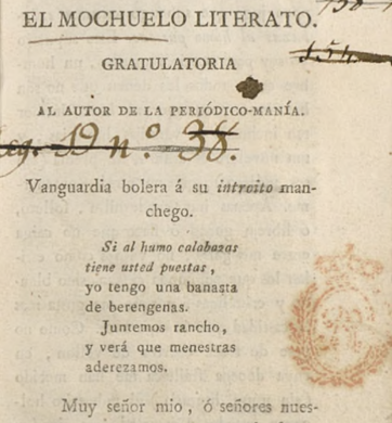 Ejemplar del «El mochuelo literato»