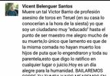 Uno de los comentarios ofensivos publicado en la redes