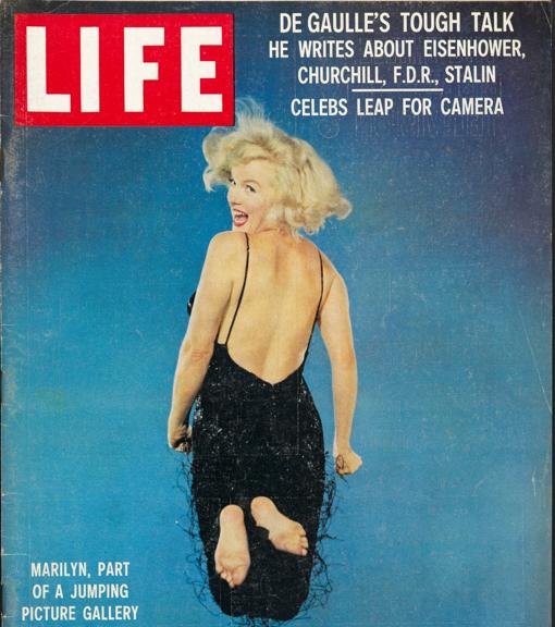 Portada de la revista «Life», con Marylin Monroe suspendida en el aire