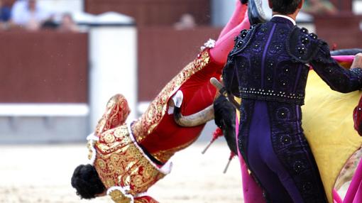 El pitón se hunde en el muslo del novillero Terrón