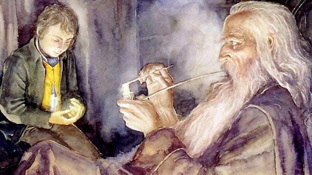 Frodo y Gandalf vistos por Alan Lee, el ilustrador más famoso de la obra de Tolkien