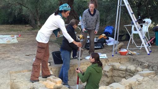 El equipo en la excavación