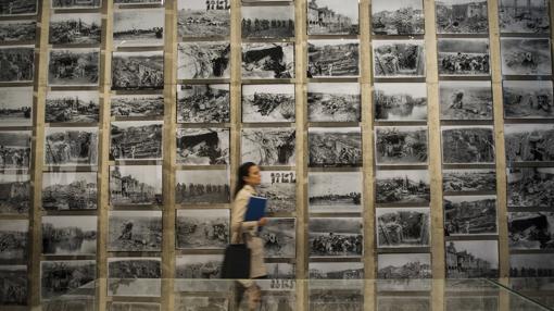 Apartado de la exposición con fotografías de la Gran Guerra