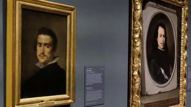 Autorretratos de Velázquez (a la izquierda) y Murillo cuelgan juntos en la muestra