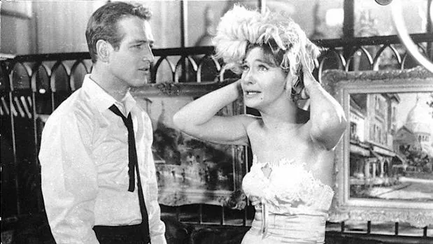 Newman en época cercana al filme con Joanne Woodward ABC