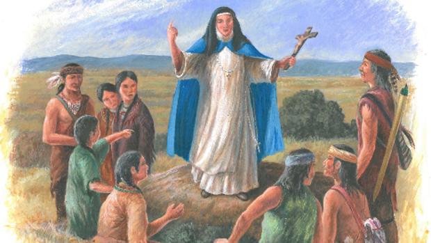 La Dama Azul, evangelizando a los indios