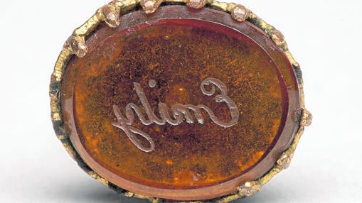 Sello con el que Emily Dickinson firmaba las cartas que enviaba