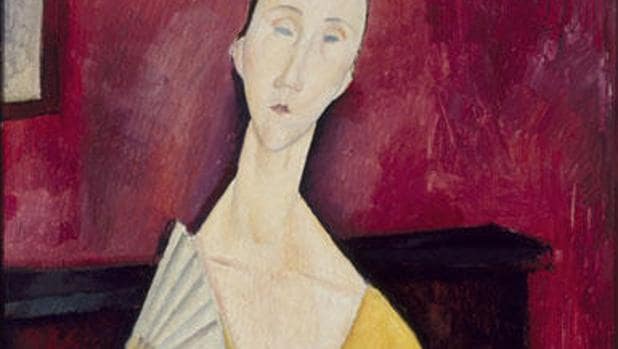 Detalle de «Mujer con abanico» de Modigliani, robado en 2010 en el Museo de Arte Moderno de París
