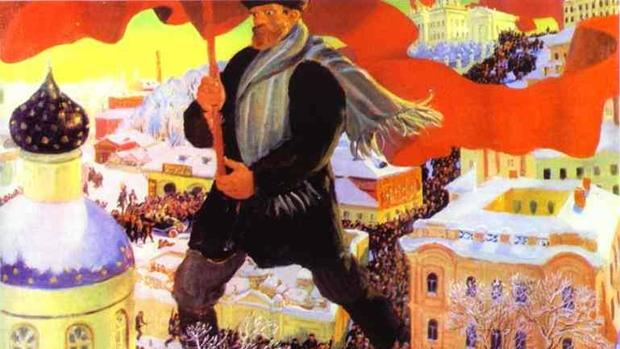 «Bolchevique» (1920), obra de Boris Kustódiev