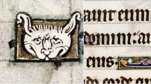 Animal en una página medieval (Bodleian Douce 366, 13 c).