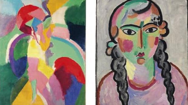 «La Parisienne», de Robert Delaunay (a la izquierda) y «Das blasse Mädchen mit Grauen Zopfen», de Alexej von Jawlensky