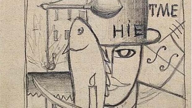 Detalle del boceto de «Un inglés en Móscú», que ha sido descubierto