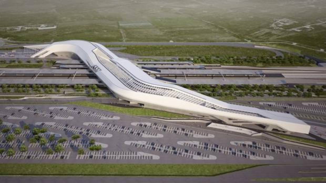 Vista del proyecto de la estación de Nápoles, ideada por Zaha Hadid