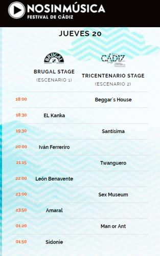 ¿Quién canta hoy jueves en el festival No Sin Música de Cádiz?