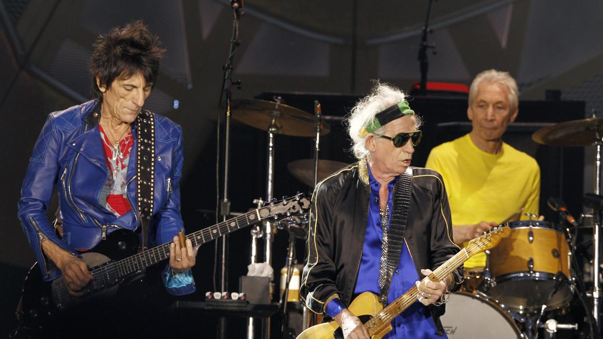 Los guitarristas de Rolling Stones Keith Richards y Ron Wood