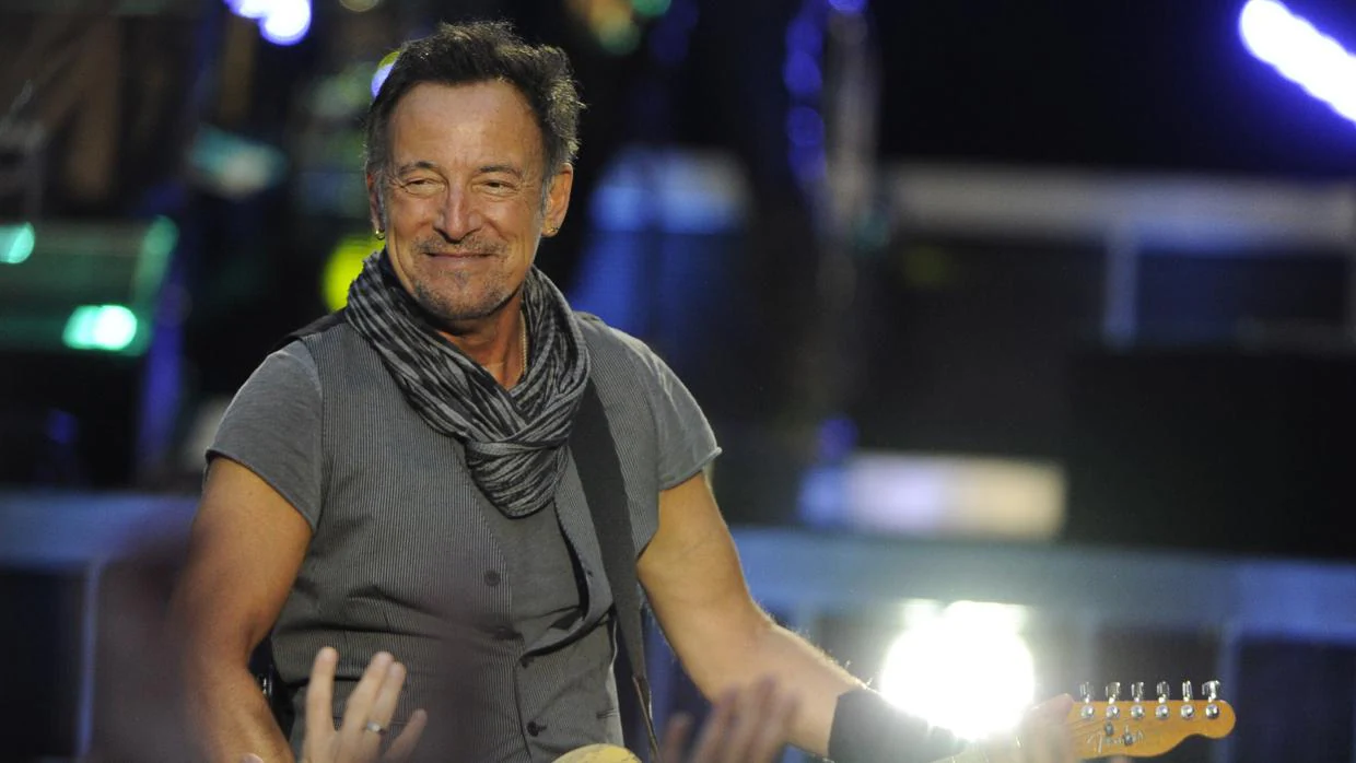 Bruce Springsteen, durante su actuación en el Santiago Bernabéu en 2016