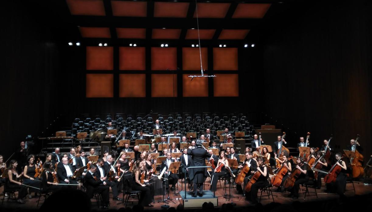 Imagen del comienzo del primer concierto de temporada, ayer en El Escorial