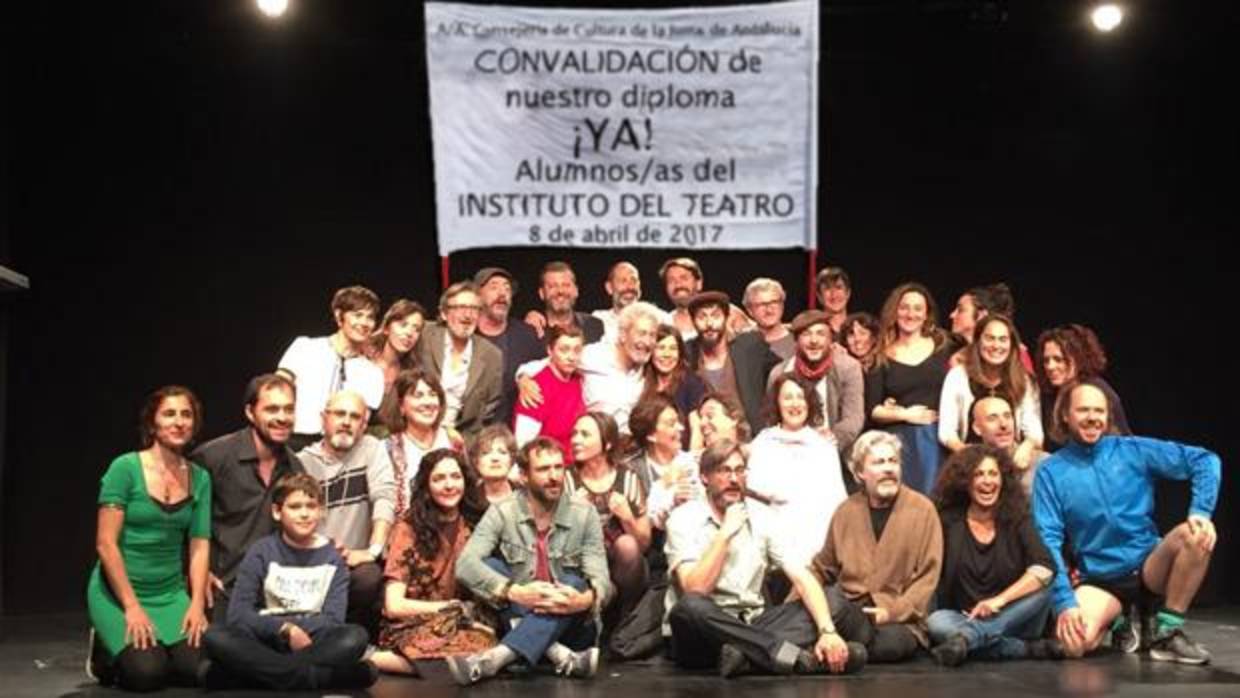 Última protesta protagonizada por diplomados del Instituto del Teatro, el pasado abril