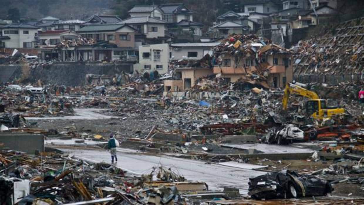 Onagawa, una de las ciudades arrasadas por el tsunami que barrió la costa nororiental de Japón en 2011