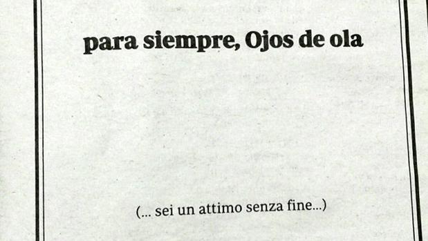 La hermosa esquela sin fin a Ojos de ola