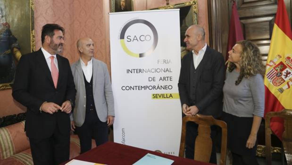 Jesús Rojas, Fernando Rodríguez, Antonio Muñoz e Isabel Ojeda en la presentación