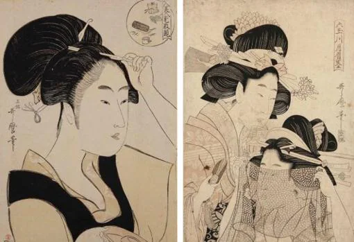 Preciosas estampas japonesas realizadas por Kitawaga Utamaro y Kitagawa Utamaro II