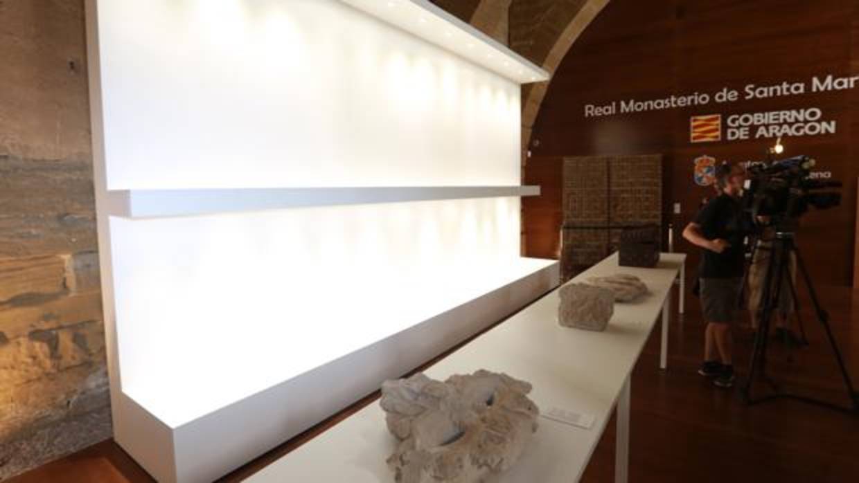 Vista de la sala principal del museo del monasterio de Sijena, en el que hoy se espera que el Museo de Lleida devuelva las 44 piezas religiosas en litigio entre Aragón y Cataluña