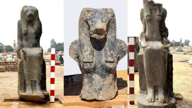 Hallan veintisiete estatuas de la diosa faraónica de la guerra Sejmet en Luxor