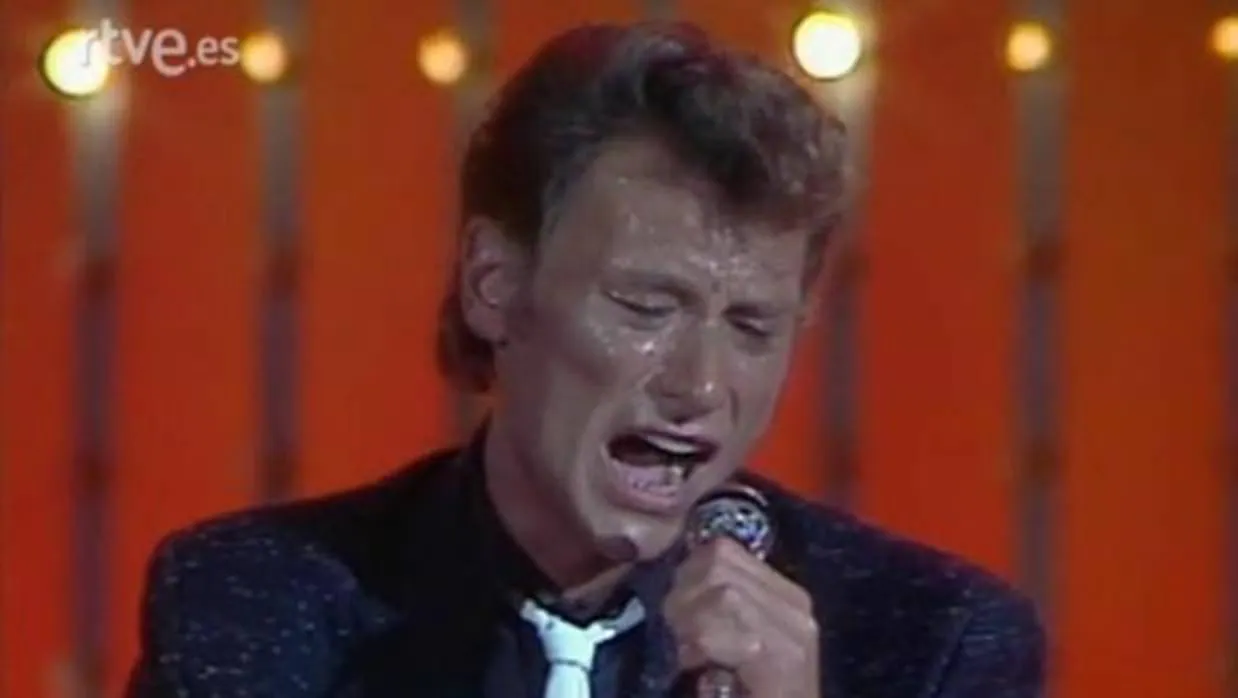 Johnny Hallyday, en una actuación para TVE recogida por «Cachitos de hierro y cromo»