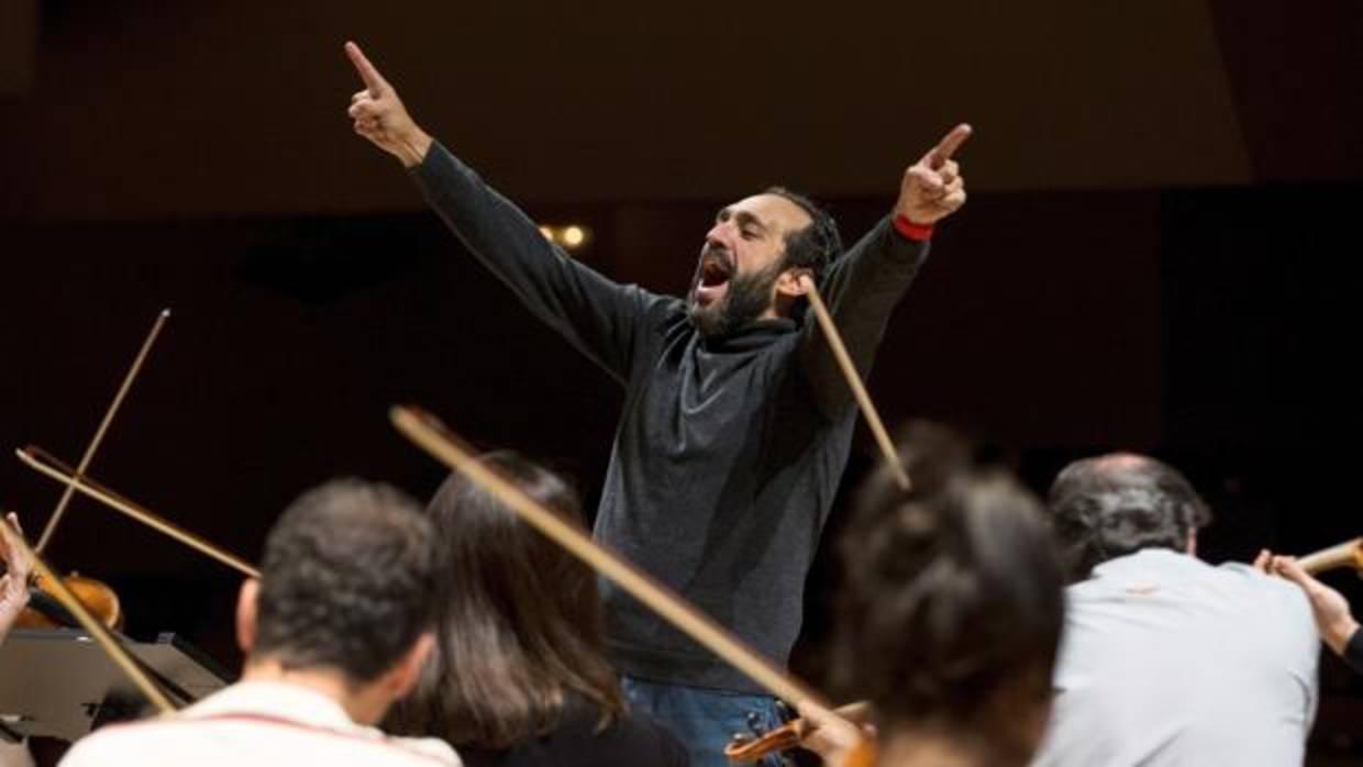 José Manuel Zapata, durante un ensayo del concierto