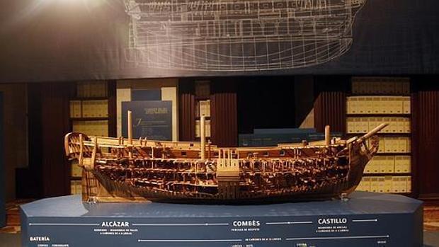 Parte del tesoro expoliado de la fragata Mercedes, expuesto en el Museo Naval de Madrid