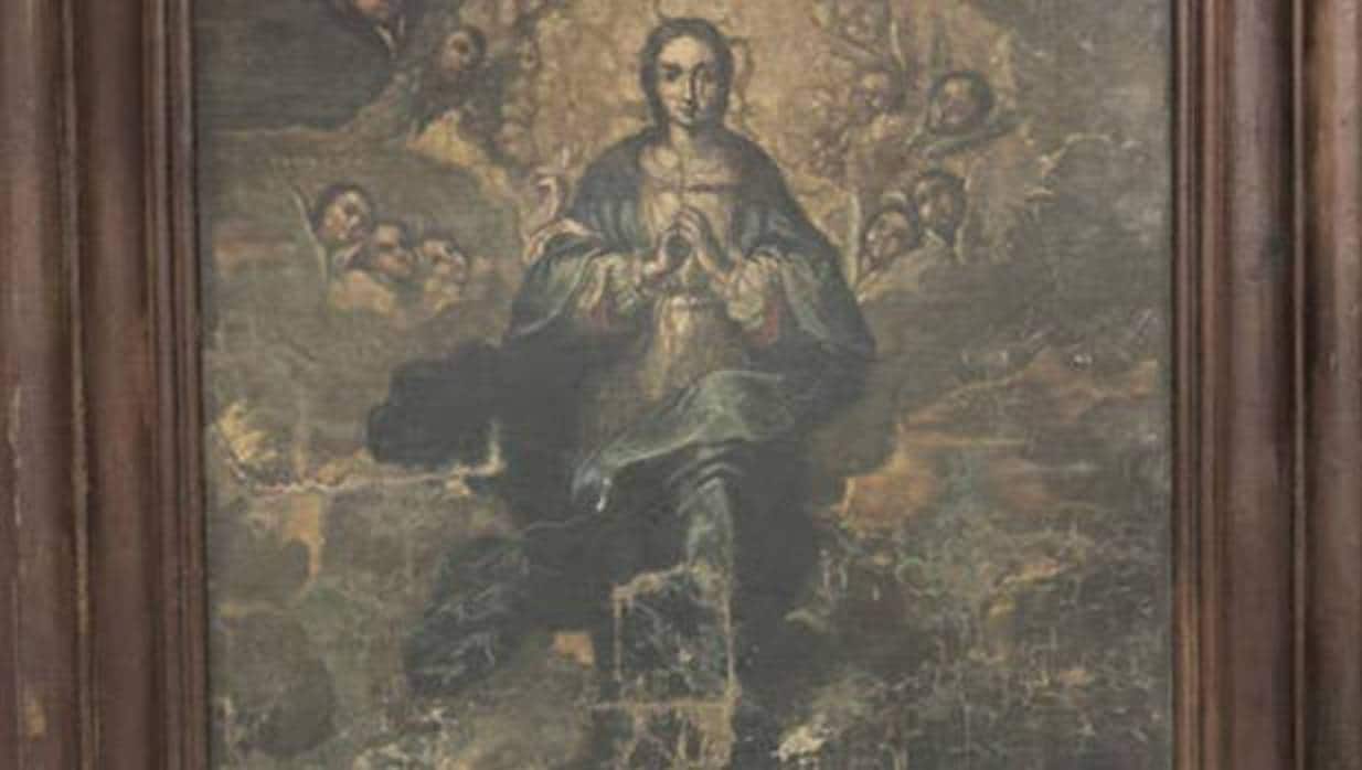 El cuadro de la Inmaculada que falta en el conjunto de obras trasladadas al Monasterio de Sijena