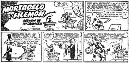 Una de las primeras viñetas de Mortadelo y Filemón