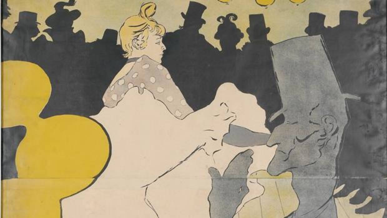 Detalle de «Moulin Rouge. La Goulou», de Toulouse-Lautrec