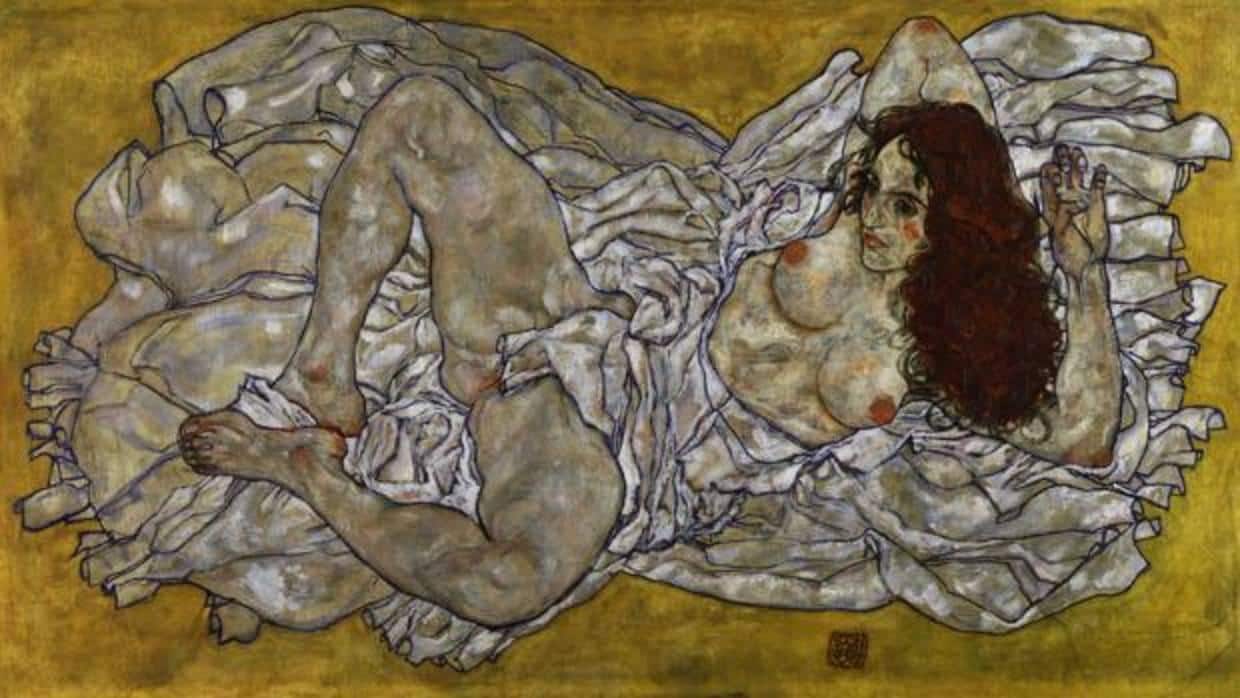 «Mujer acostada», obra de Schiele de 1917