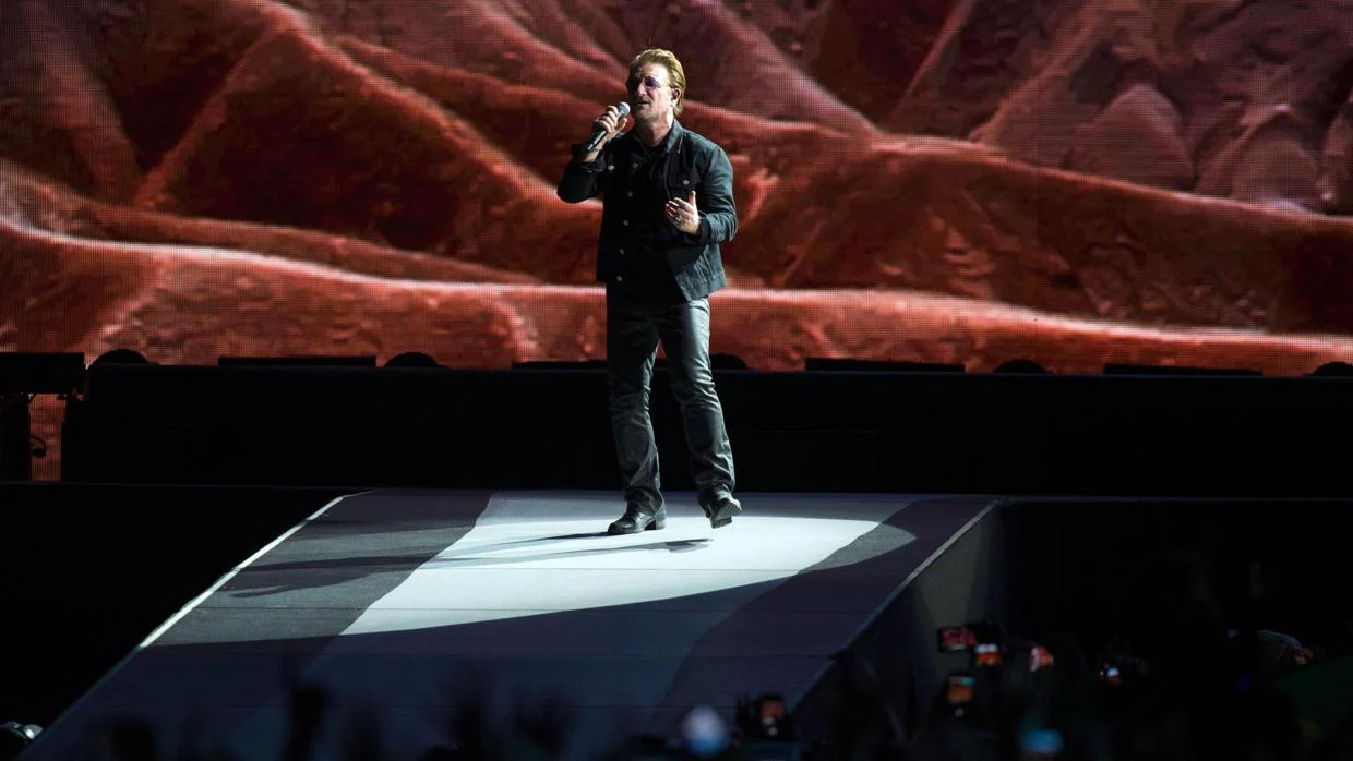 Bono cuando el «Josua Tree Tour» hizo parada en Roma