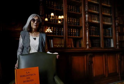 María Kodama, viuda de Jorge Luis Borges, durante la presentación «La Biblioteca de Borges»
