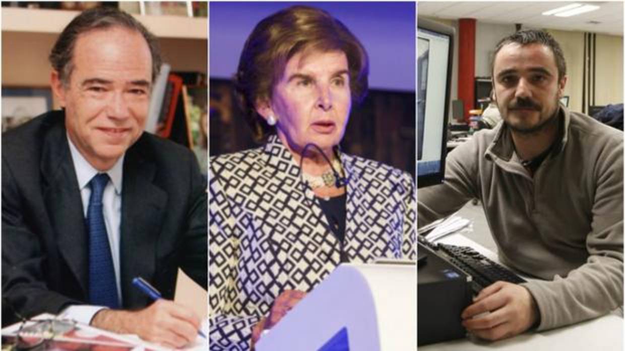 De izquierda a derecha, Gregorio Marañón y Bertrán de Lis, Pilar de Yarza Mompeón y Jesús Fernández Salvadores