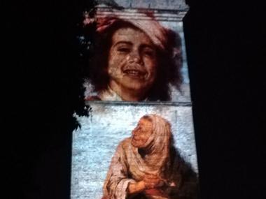 Imagen de la obra de danza-vídeo-mapping sobre Murillo