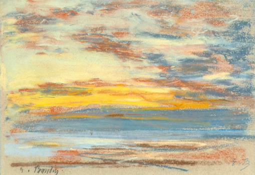 «Costa y cielo», pastel sobre papel que Boudin ejecutó entre 1888 y 1892