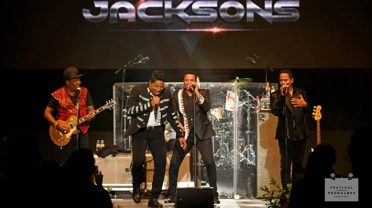 The Jacksons, anoche durante su actuación en Barcelona