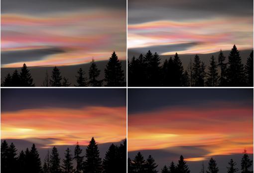 Diferentes imágenes de las nubes estratosféricas polares usadas en el estudio
