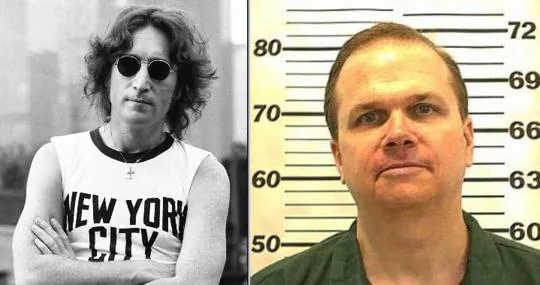 John Lennon y su asesino Mark David Chapman