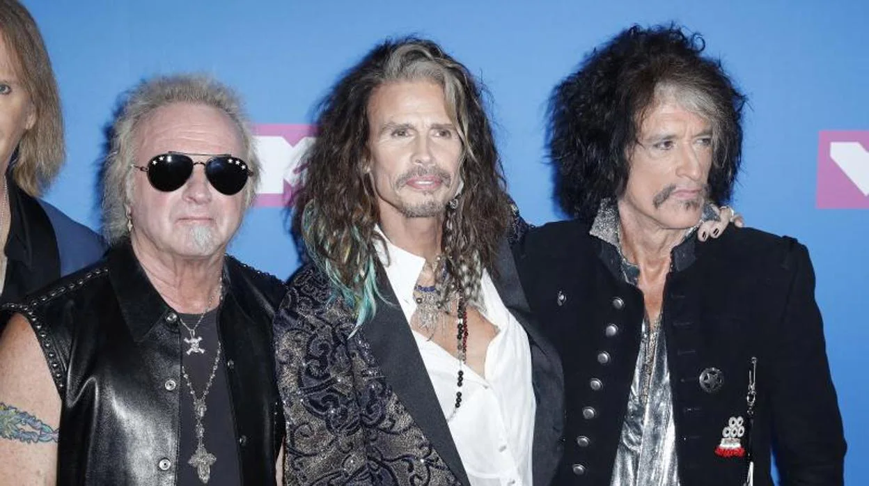 La banda estadounidense Aerosmith durante los MTV Video Music Awards