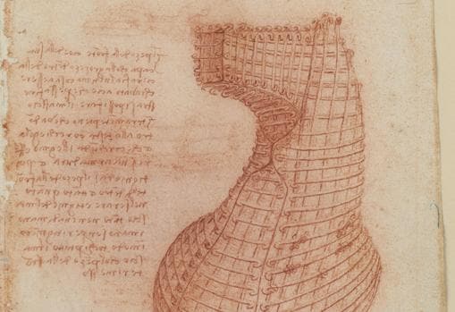 Dibujo de Leonardo en uno de sus códices